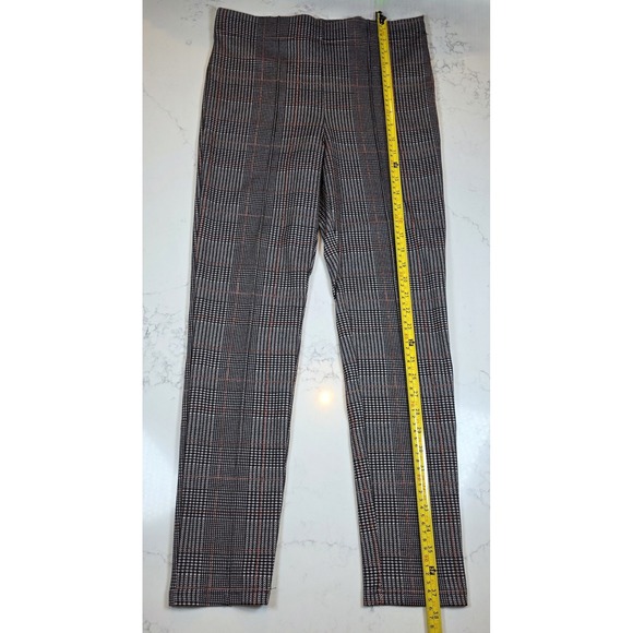 Forever 21 Glen Plaid High Waisted Pull On Pants Red Black White Large - Picture 3 of 10